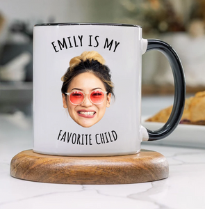 Personalized Funny Accent Mug for Mom or Dad – Favorite Child Accent Mug – Great Gift for Mother’s or Father’s Day