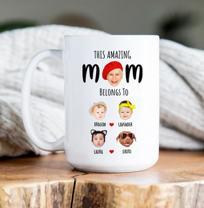 Personalized Funny Mug for Mom, Custom This Mom Belongs To with Child’s Photo & Name – Unique Mother’s Day Gift