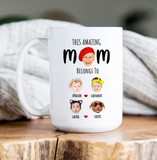Personalized Funny Mug for Mom, Custom This Mom Belongs To with Child’s Photo & Name – Unique Mother’s Day Gift