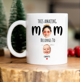 Personalized Funny Mug for Mom, Custom This Mom Belongs To with Child’s Photo & Name – Unique Mother’s Day Gift