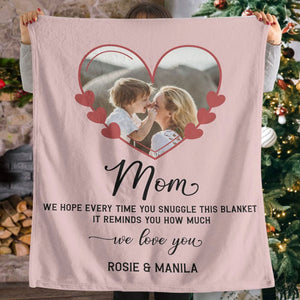 Personalized Photo Mom Blanket, Gift For Mom, Gift For Mother's Day, Birthday Gift For Photo Blanket