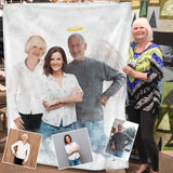 Personalized Watercolor Family Memorial Painting From Photo on Blanket, Sympathy Gift For Loved Ones