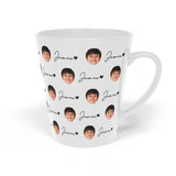 Personalized Baby Face Pattern Latte Mug – Custom Child Photo Latte Mug – Gift for New Mom or Dad