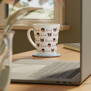 Personalized Baby Face Pattern Latte Mug – Custom Child Photo Latte Mug – Gift for New Mom or Dad