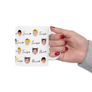 Personalized Baby Face Pattern Mug – Custom Child Photo Mug – Gift for New Mom or Dad