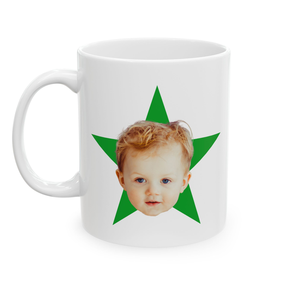 Personalized Baby Face Photo Mug, Gift For Dad Grandpa, Gift For Mom Grandma