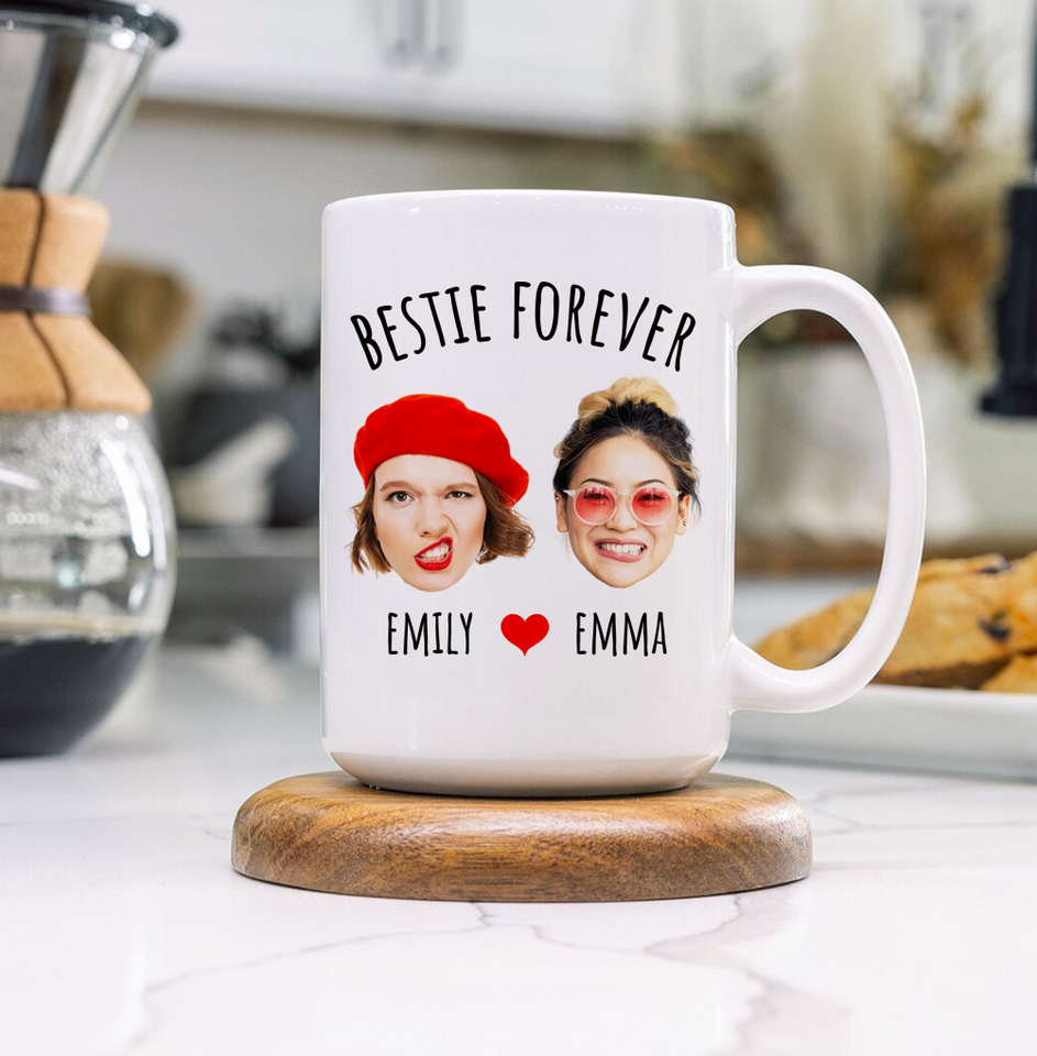 Personalized Best Friend Mug – Custom Besties Forever Gift for Sister or BFF – Thoughtful Birthday or Just Because Present