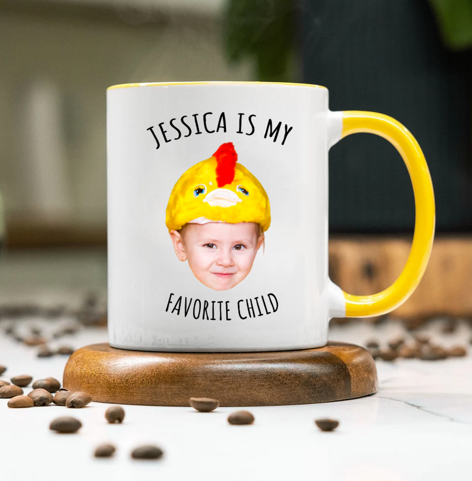 Personalized Funny Accent Mug for Mom or Dad – Favorite Child Accent Mug – Great Gift for Mother’s or Father’s Day