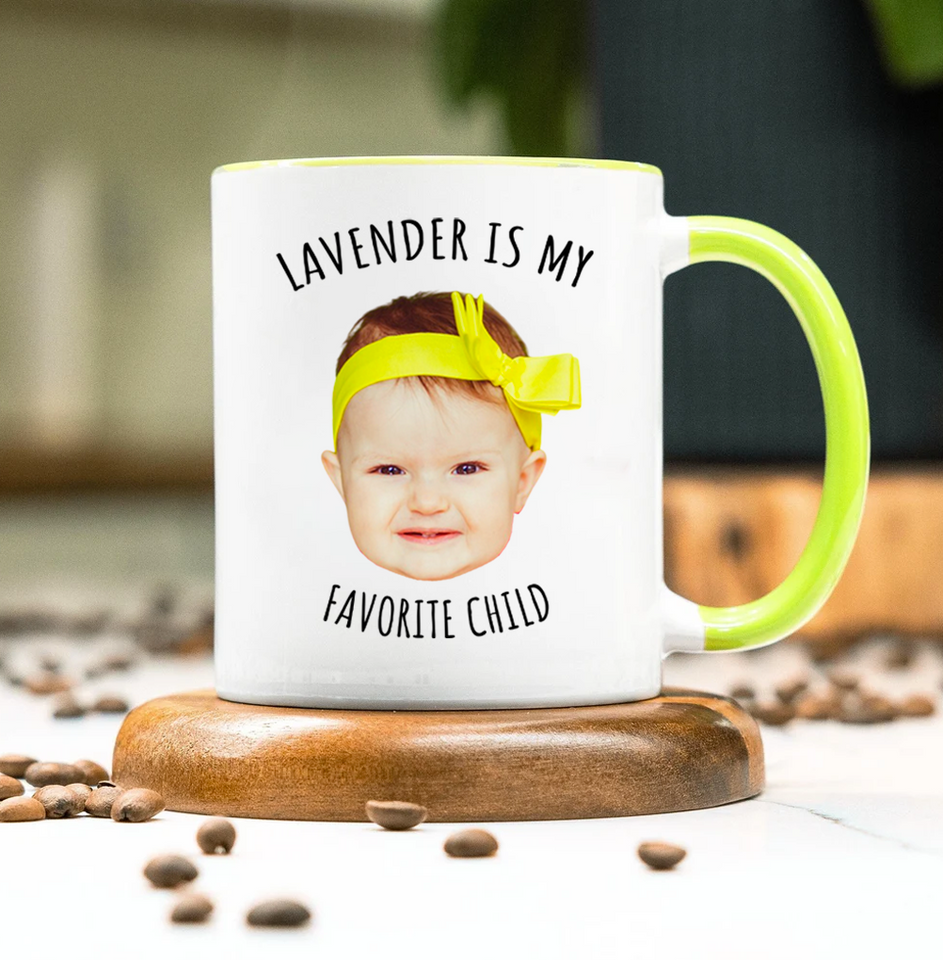 Personalized Funny Accent Mug for Mom or Dad – Favorite Child Accent Mug – Great Gift for Mother’s or Father’s Day