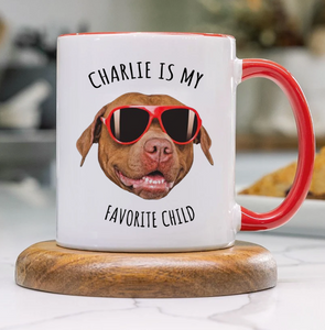Personalized Funny Accent Mug for Mom or Dad – Favorite Child Accent Mug – Great Gift for Mother’s or Father’s Day