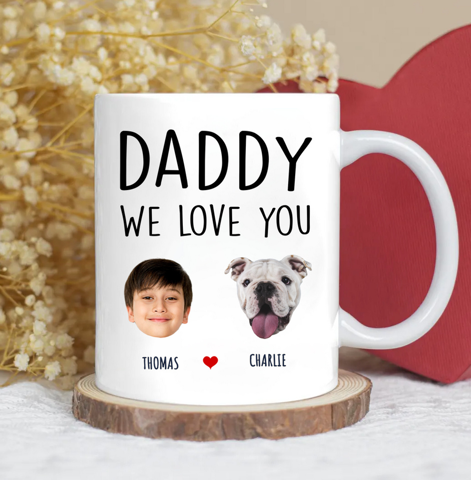 Personalized Funny Ceramic Mug for Dad or Grandpa – Daddy We Love You Mug – Great Gift for Father's Day