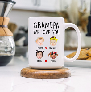Personalized Funny Ceramic Mug for Dad or Grandpa – Daddy We Love You Mug – Great Gift for Father's Day