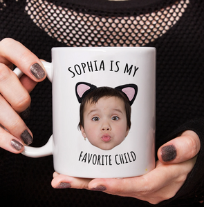 Personalized Funny Ceramic Mug for Mom or Dad – Favorite Child Mug – Great Gift for Mother’s or Father’s Day