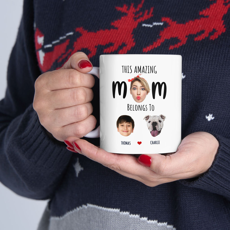 Personalized Funny Mug for Mom, Custom This Mom Belongs To with Child’s Photo & Name – Unique Mother’s Day Gift