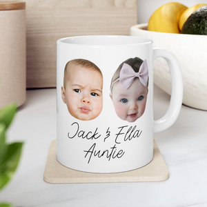 Personalized Gift for Auntie, Custom Baby Face Mug, Personalized Photo Mug