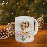 Personalized Mug with Watercolor Portrait from Photo – Unique Gift for Mother or Grandmother