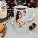 Personalized Mug with Watercolor Portrait from Photo – Unique Gift for Mother or Grandmother