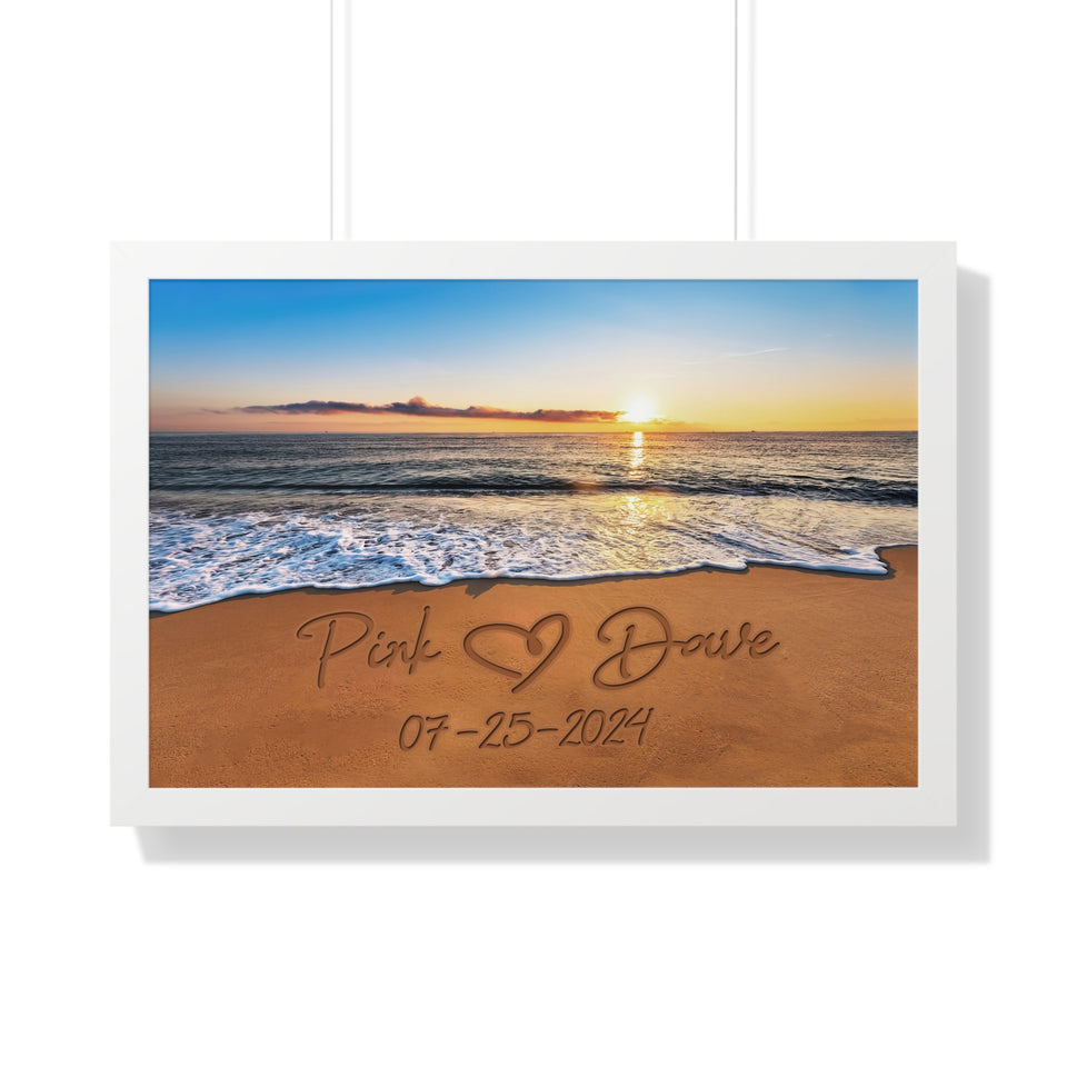 Valentine Day Gifts for Him or Her Beach Name In Sand Wall Art Premium Canvas
