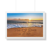 Valentine Day Gifts for Him or Her Beach Name In Sand Wall Art Premium Canvas