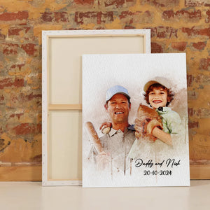 Personalized Dad Watercolor Portrait – Custom Painting from Photo – Unique Father’s Day or Memorial Gift