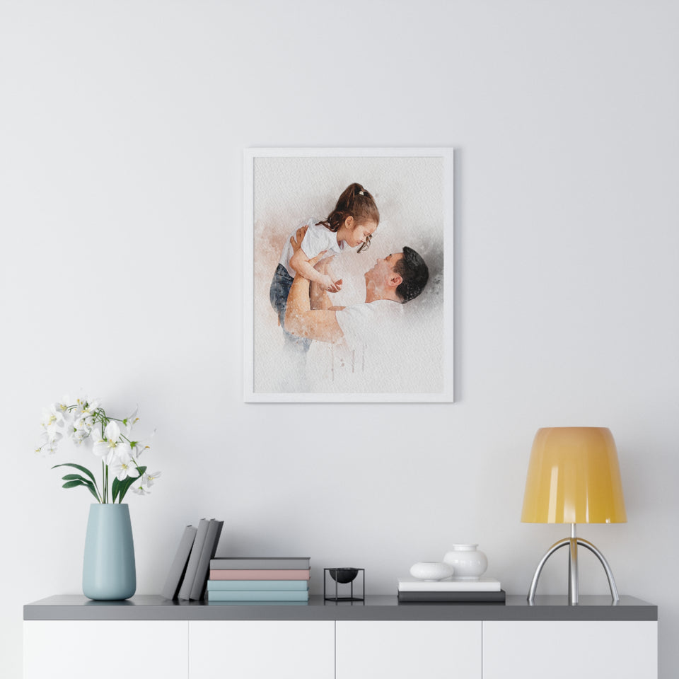 Personalized Dad Watercolor Portrait – Custom Painting from Photo – Unique Father’s Day or Memorial Gift