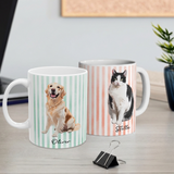 Personalized Watercolor Pet Portrait Mug – Custom Dog or Cat Photo Cup – Gift for Pet Lovers & Dog/Cat Moms