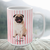 Personalized Watercolor Pet Portrait Mug – Custom Dog or Cat Photo Cup – Gift for Pet Lovers & Dog/Cat Moms