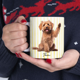 Personalized Watercolor Pet Portrait Mug – Custom Dog or Cat Photo Cup – Gift for Pet Lovers & Dog/Cat Moms