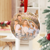 Personalized Watercolor Photo Portrait Ornament, Custom Family Ornament with Picture