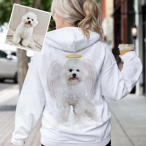 Pet Loss Memorial with Angel Wings and Halo Deceased Pet Personalized Hoodie