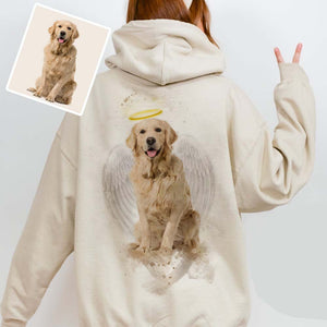 Pet Loss Memorial with Angel Wings and Halo Deceased Pet Personalized Hoodie