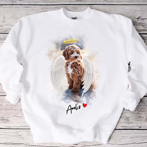 Pet Loss Memorial with Angel Wings and Halo Deceased Pet Personalized Sweatshirt