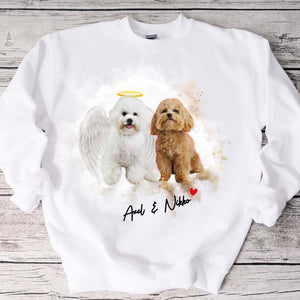Pet Loss Memorial with Angel Wings and Halo Deceased Pet Personalized Sweatshirt
