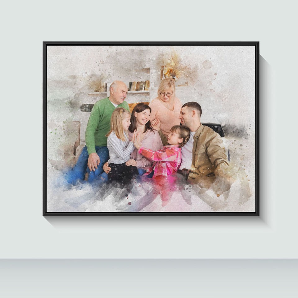 Custom Watercolor Painting, Family Portrait, Painting from Photo, Fathers Day Gift