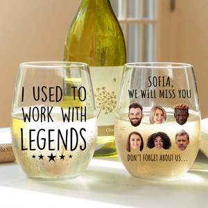 Retirement Wine Glass, I Used to Work with Legends, Funny Gift for Coworker Leaving Job