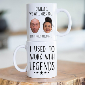 Retirement Ceramic Mug, I Used to Work with Legends, Funny Gift for Coworker Leaving Job