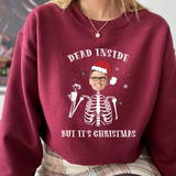 Custom Face Dead Inside But It's Christmas Sweatshirt, Custom Funny Christmas Sweatshirt