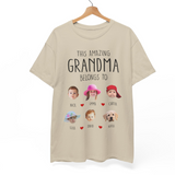 This Amazing Grandma Belongs To Personalized T-Shirt with Baby Photo & Name, Unique Gift for Grandma