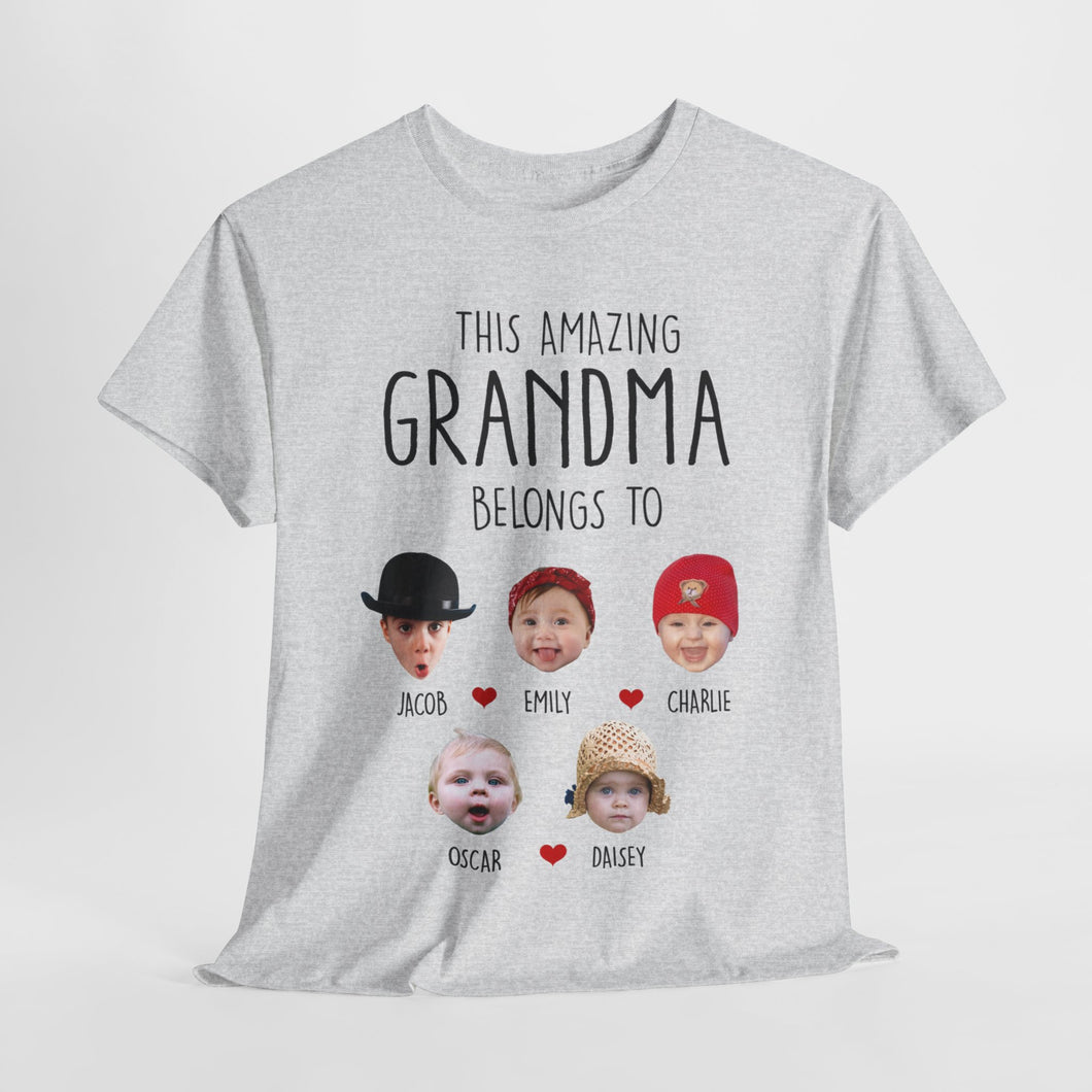 This Amazing Grandma Belongs To Personalized T-Shirt with Baby Photo & Name, Unique Gift for Grandma