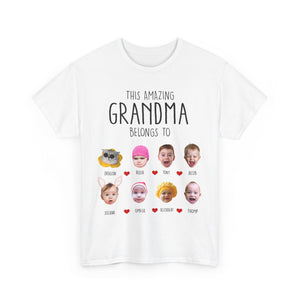 This Amazing Grandma Belongs To Personalized T-Shirt with Baby Photo & Name, Unique Gift for Grandma