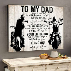 Biker Dad Motorcycles Lover Canvas Gift For Dad, To My Dad From Son Canvas