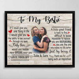 To my Best Friend Gift Personalized Canvas Wall Art with Your Photo