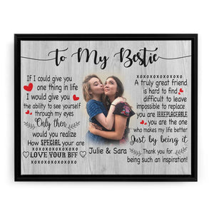 To my Best Friend Gift Personalized Canvas Wall Art with Your Photo