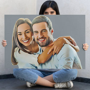 Valentine Day Gift For Boyfriend Girlfriend Him Her Valentine Watercolor Portrait