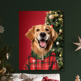 Christmas Custom Pet Portrait, Animal Lover Christmas Gift Canvas