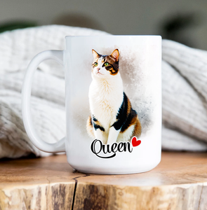 Watercolor Pet Portrait Mug from Your Photo – Custom Mug for Dog, Cat, or Any Animal Lovers