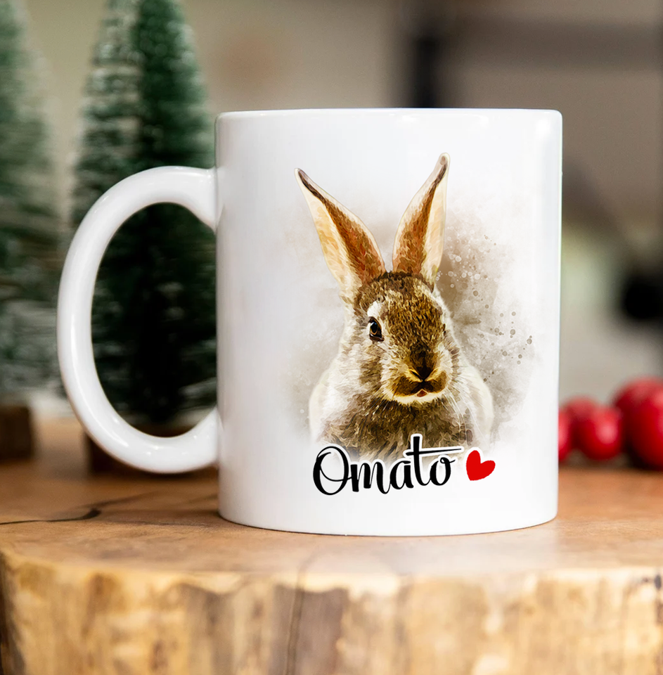 Watercolor Pet Portrait Mug from Your Photo – Custom Mug for Dog, Cat, or Any Animal Lovers