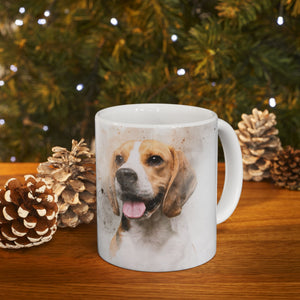 Watercolor Pet Portrait from Photo Ceramic Mug, Custom Pet Photo Mug, Unique Pet Loss Gift
