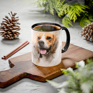 Watercolor Pet Portrait from Photo Accent Mug, Custom Pet Photo Accent Mug, Unique Pet Loss Gift