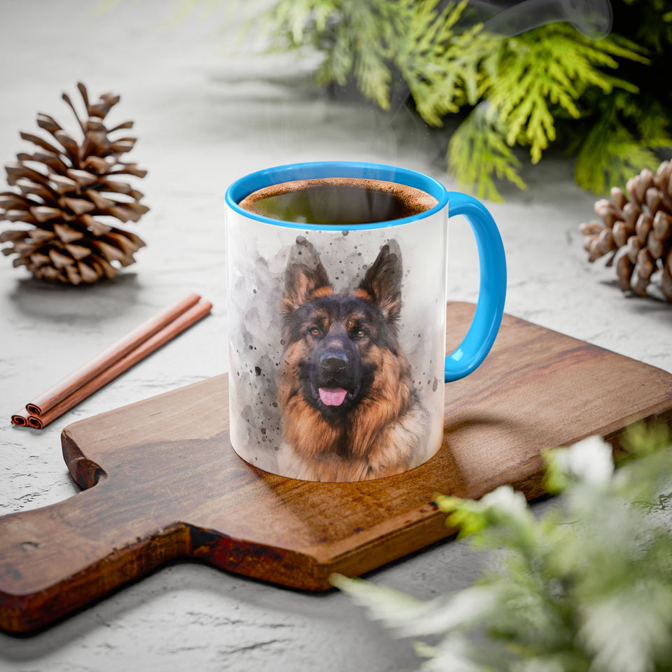 Watercolor Pet Portrait from Photo Accent Mug, Custom Pet Photo Accent Mug, Unique Pet Loss Gift
